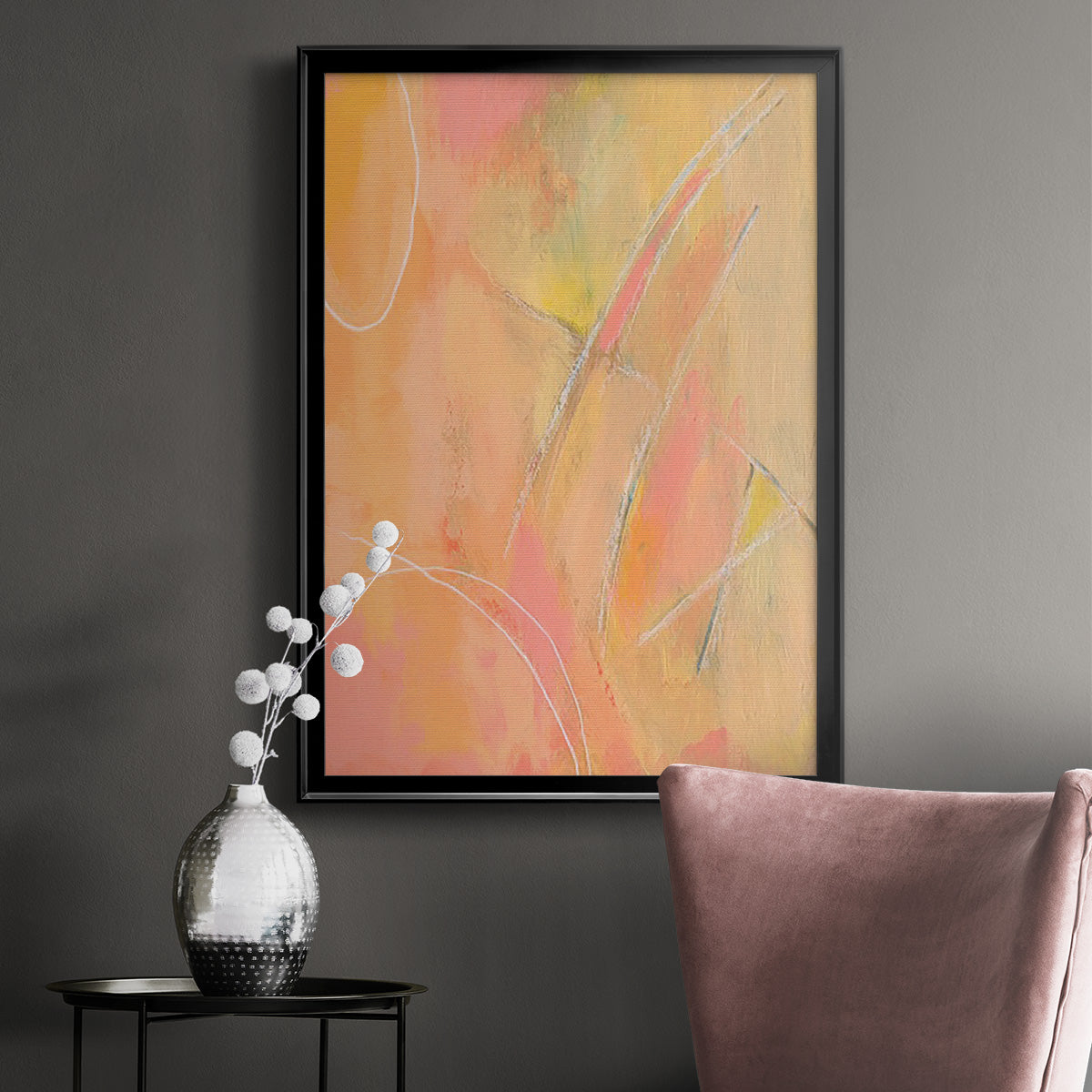 Peach Bliss III - Modern Framed Canvas Print