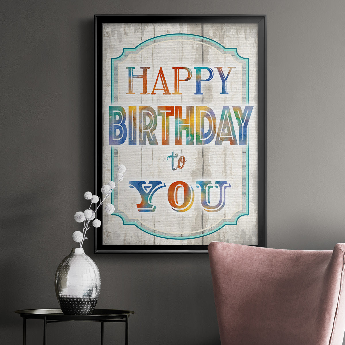 Happy Birthday to You - Modern Framed Canvas Print