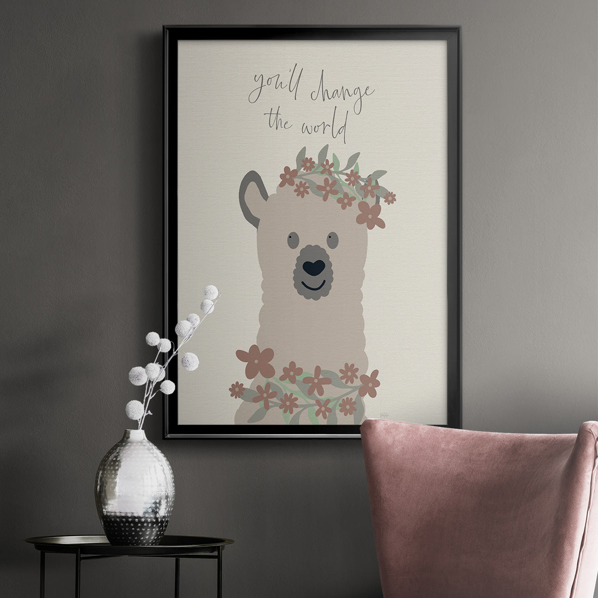 Change The World - Modern Framed Canvas Print