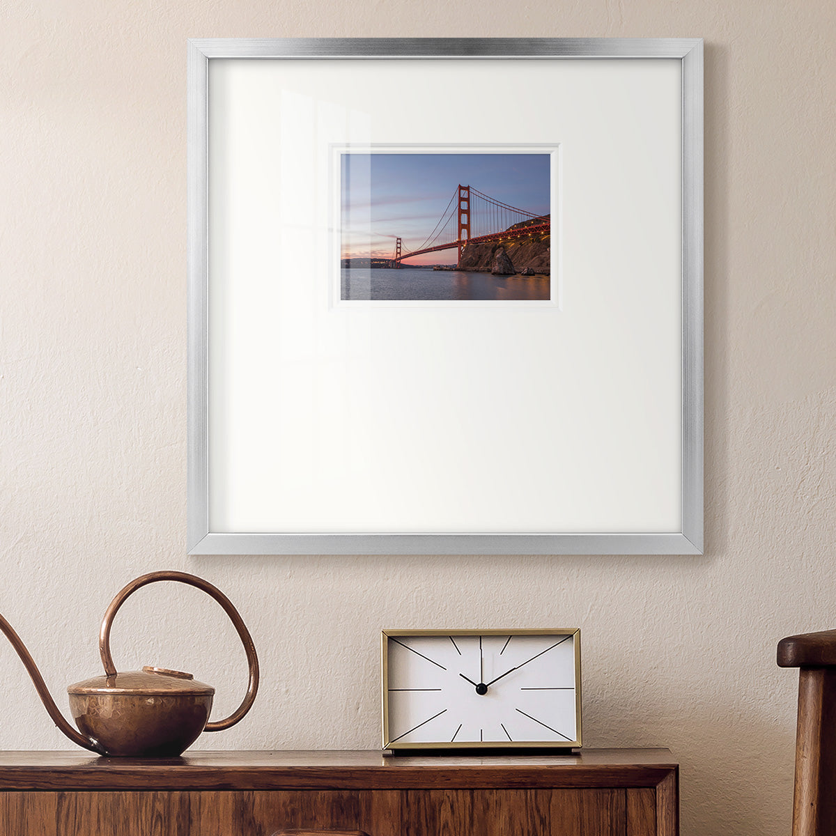 Golden Gate Span- Premium Framed Print Double Matboard