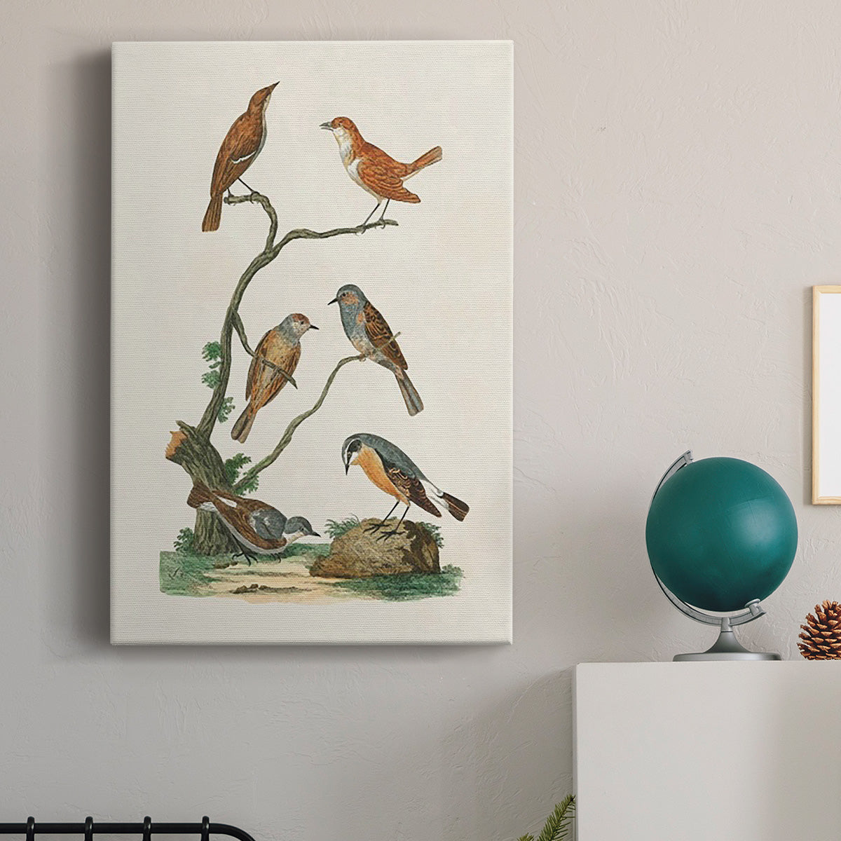 Antique Birds in Nature IV Premium Gallery Wrapped Canvas - Ready to Hang