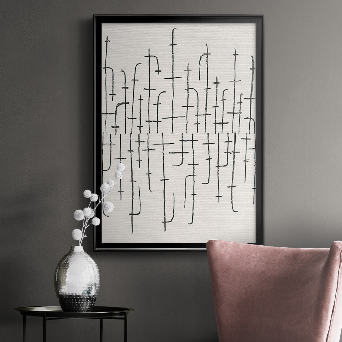 Vertical Arrangement II - Modern Framed Canvas Print