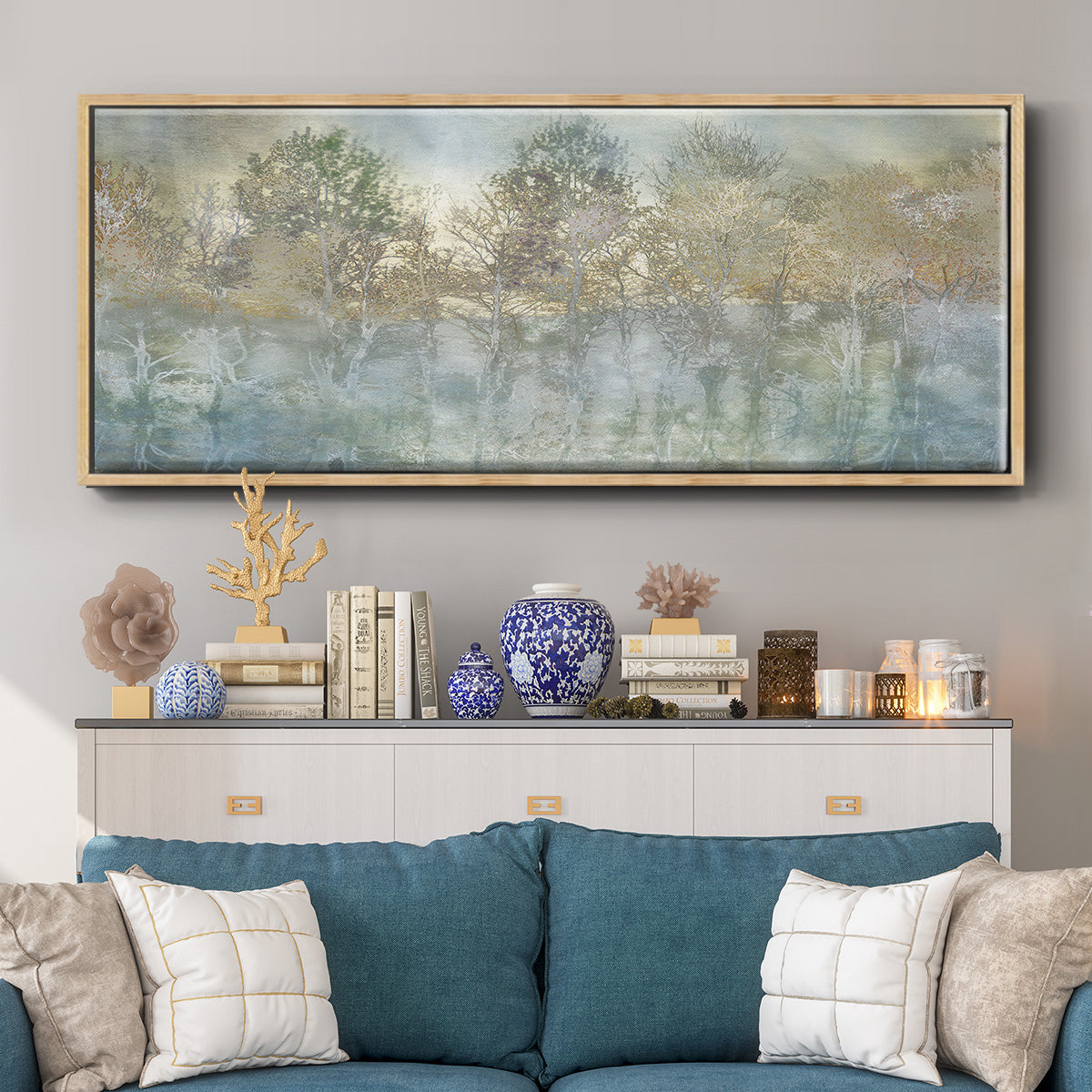 River Reflection - Floater Framed Canvas Print