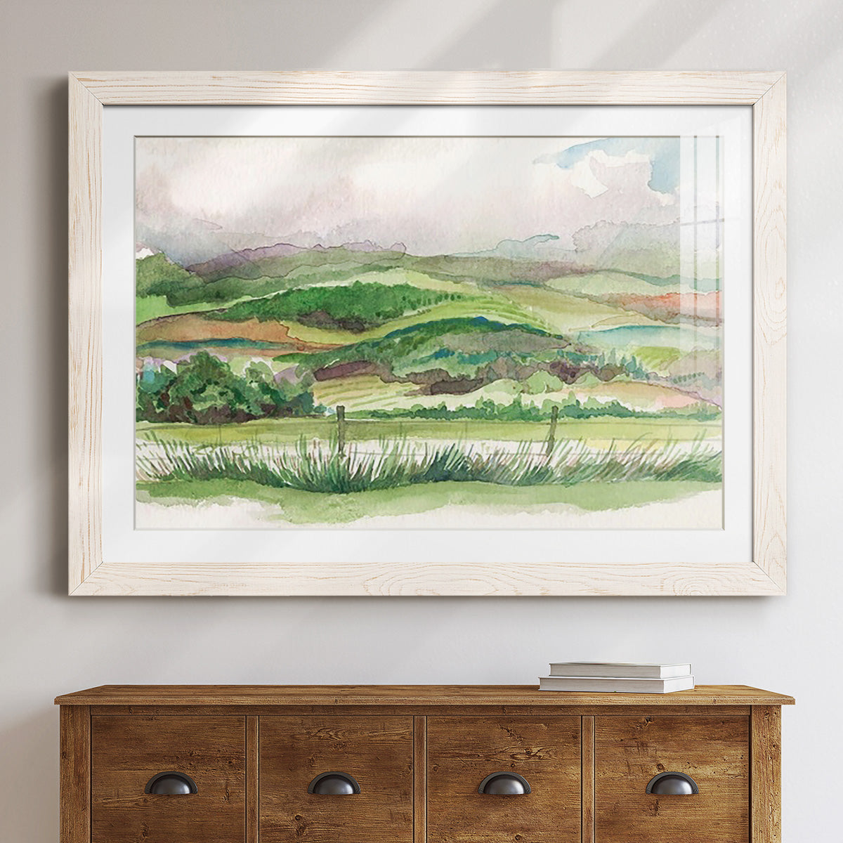 Bennachie Rain I - Barnwood Framed Art Print