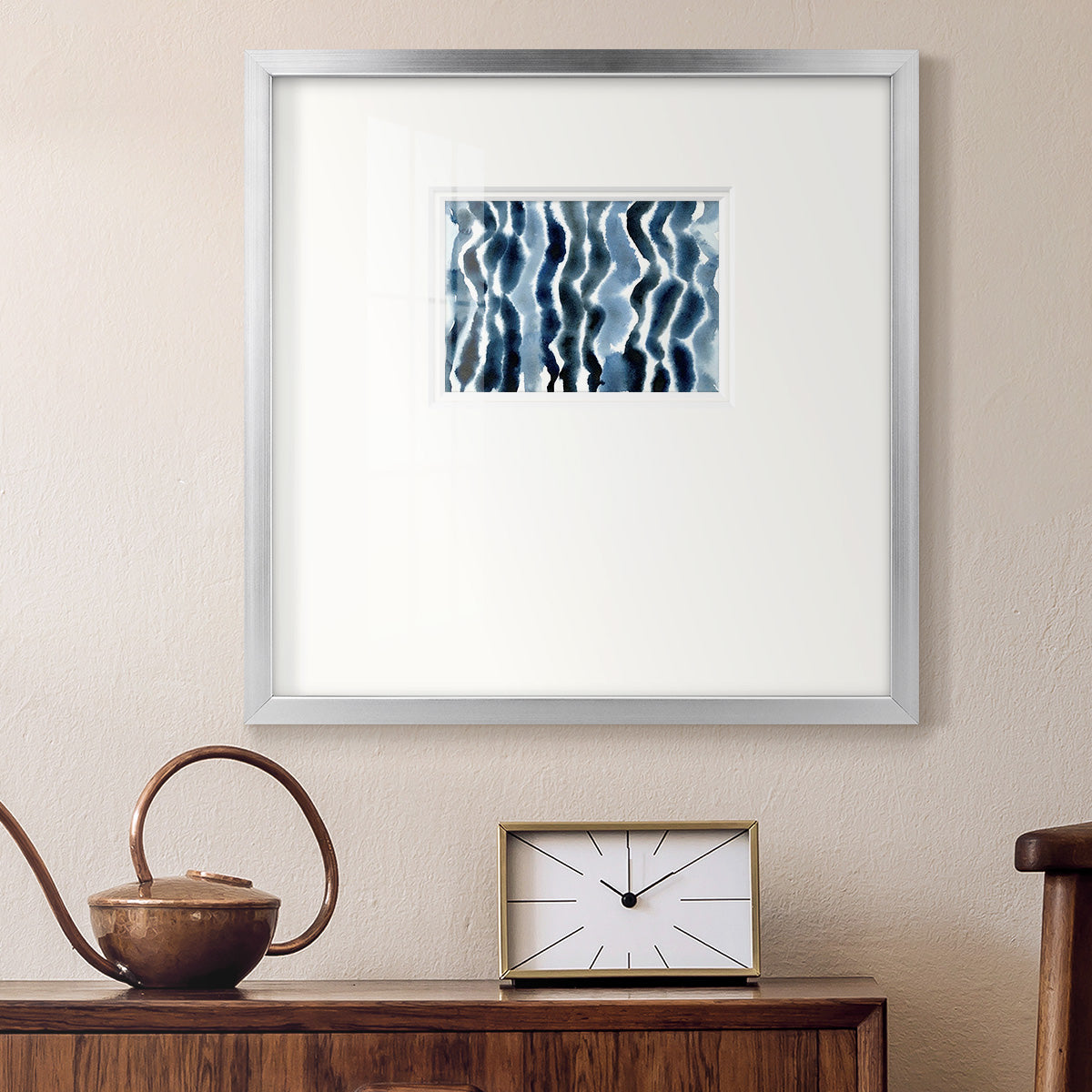 True Blue Wave I Premium Framed Print Double Matboard