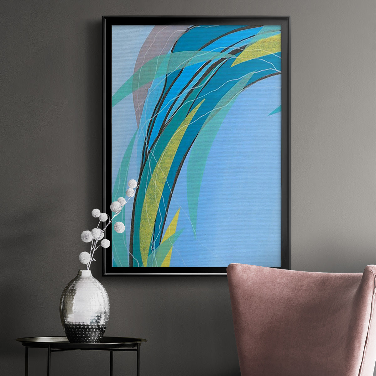 Circulating Flow III - Modern Framed Canvas Print