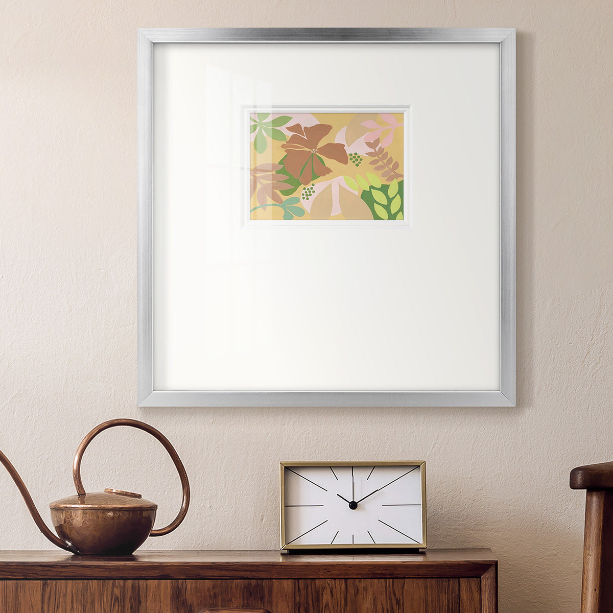 Neutral Blooms IV Premium Framed Print Double Matboard