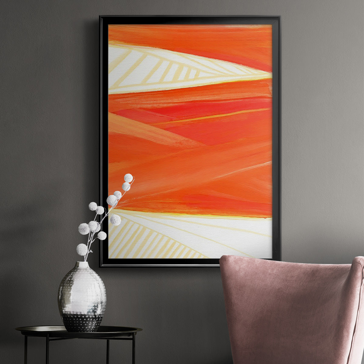 Warm Rays I - Modern Framed Canvas Print