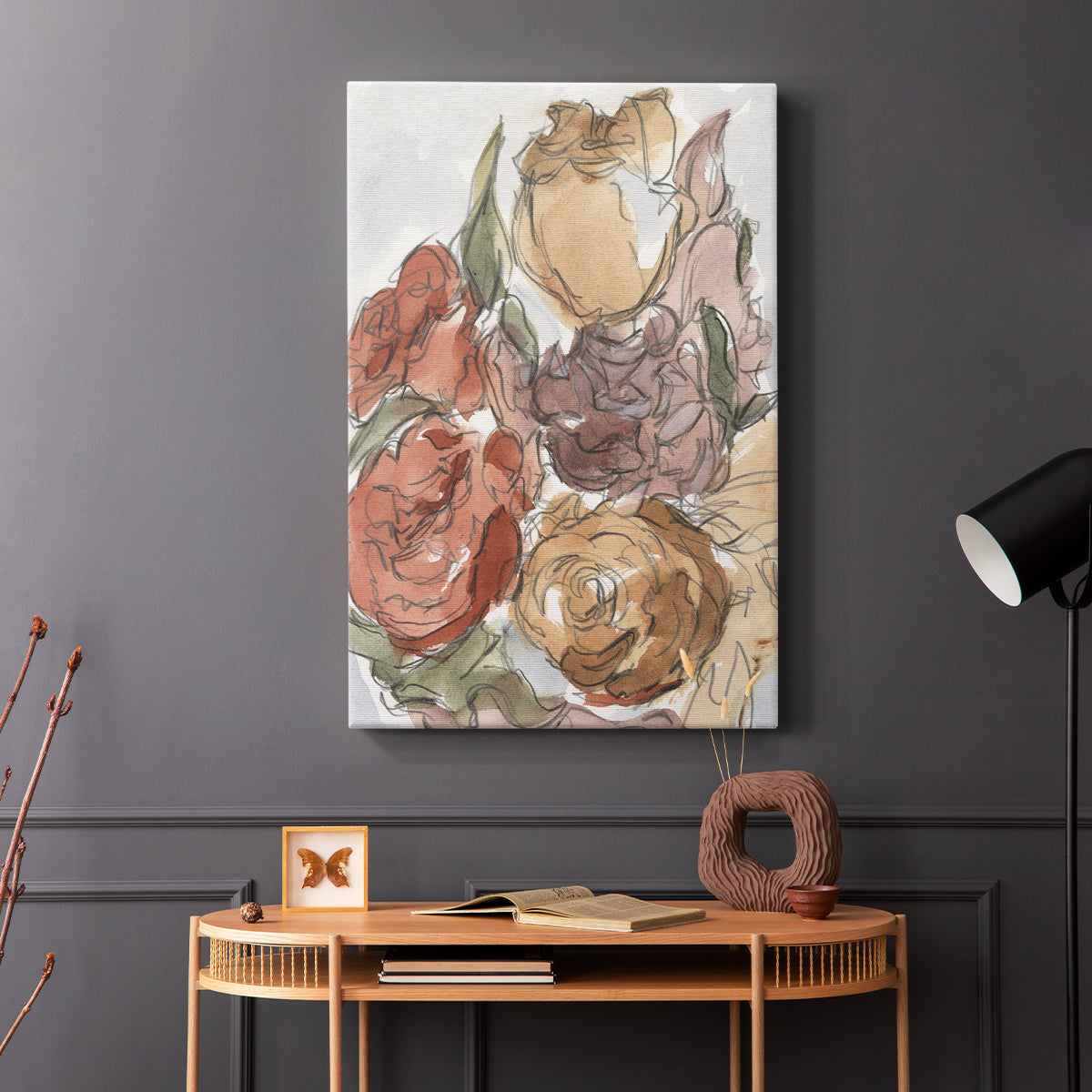 Cropped Floral Arrangement II - Canvas Art Print