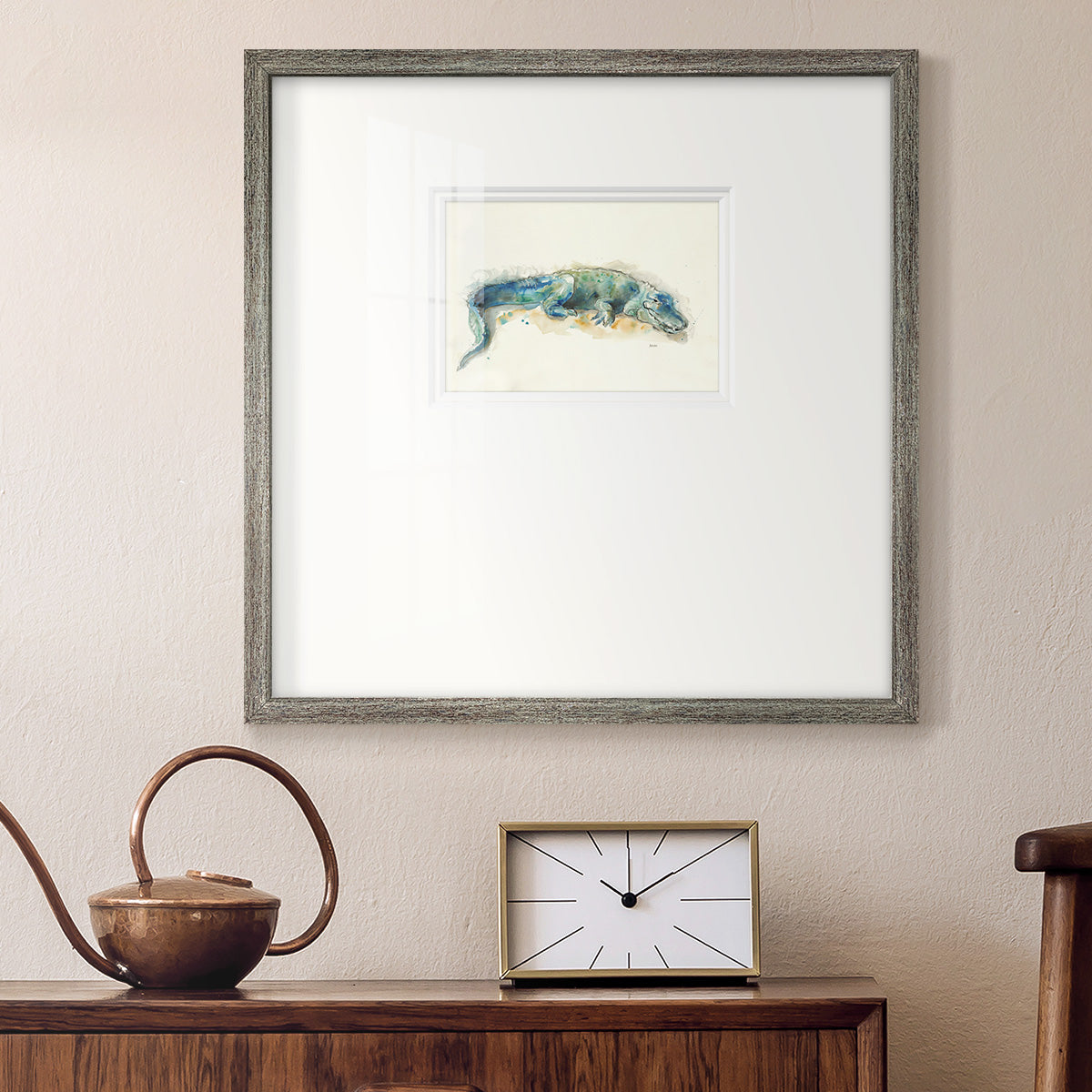 Alligator- Premium Framed Print Double Matboard