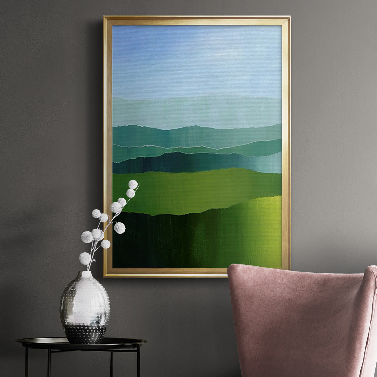 Blue Ridge Fade I - Modern Framed Canvas Print