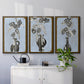 Graphic Flowers in Vase I - Framed Premium Gallery Wrapped Canvas L Frame 3 Piece Set - Ready to Hang