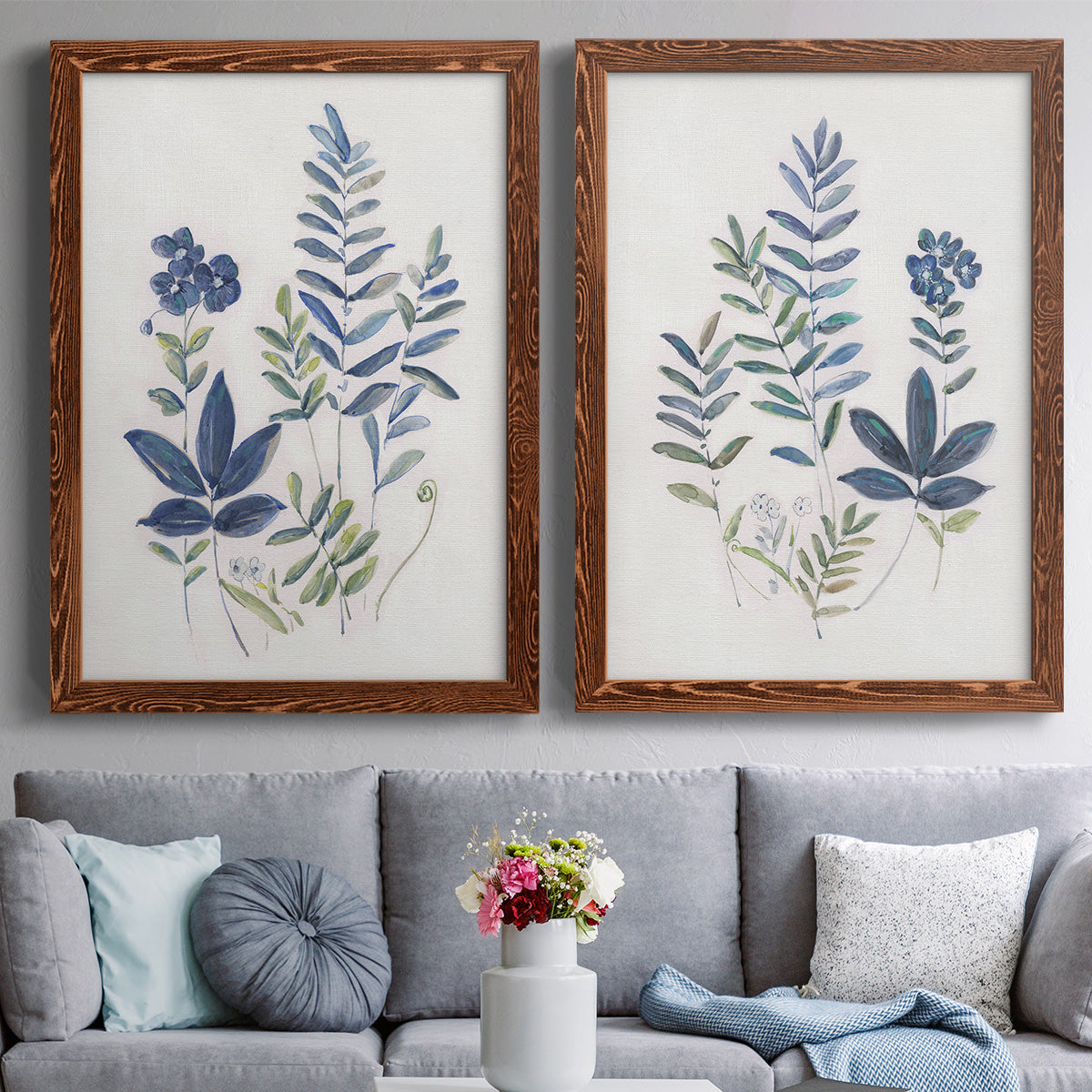 Fern Study I   - Premium Framed Canvas 2 Piece Set - Ready to Hang