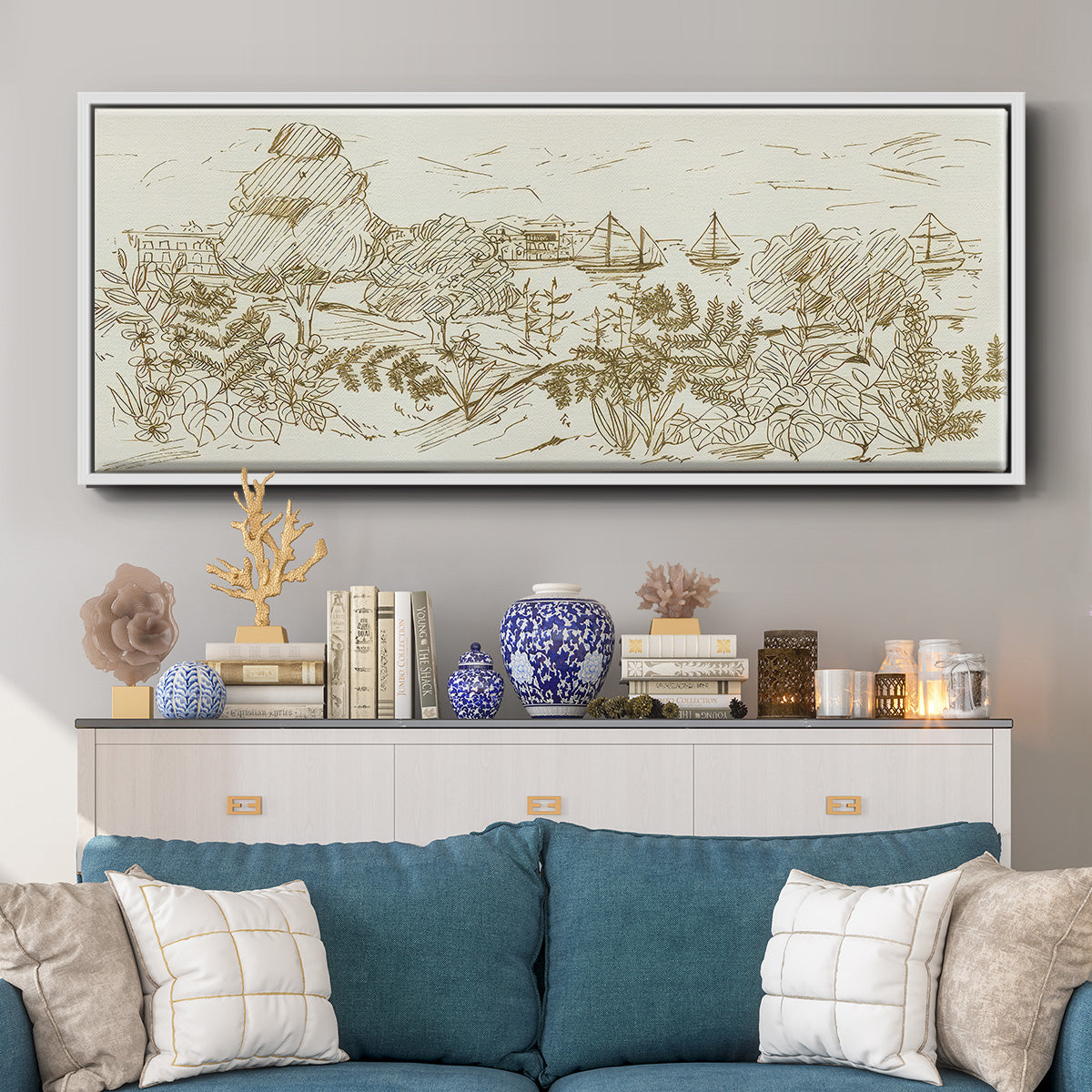 Autumn Landing I - Floater Framed Canvas Print