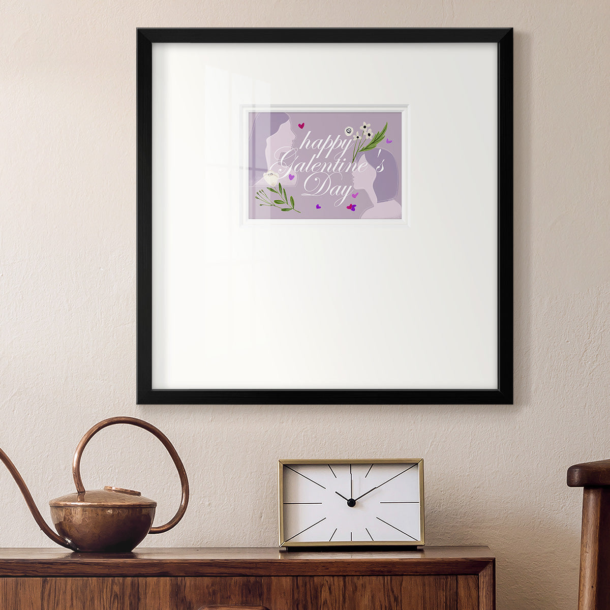 Happy Galentine's Day Collection A Premium Framed Print Double Matboard