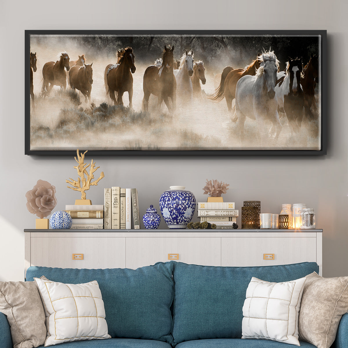 Kickin' Up Dust - Floater Framed Canvas Print