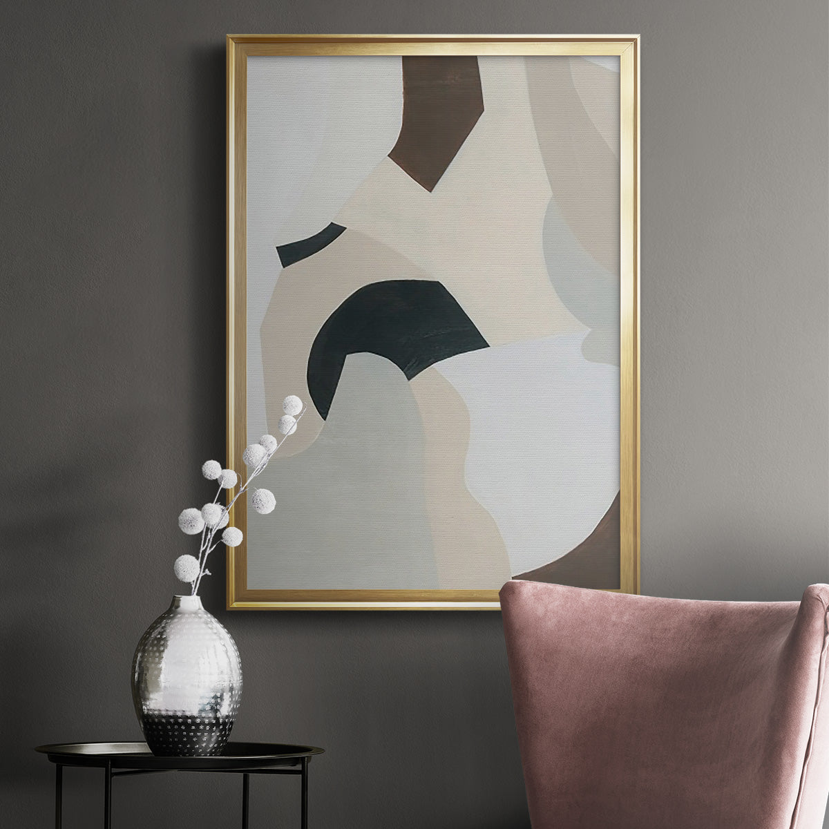 Shifting Neutrals I - Modern Framed Canvas Print