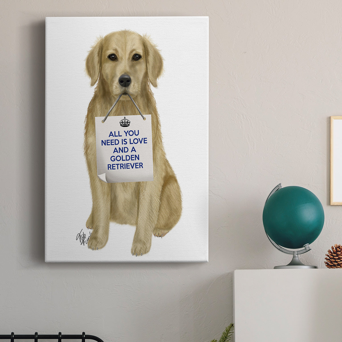 Love and Golden Retriever Premium Gallery Wrapped Canvas - Ready to Hang