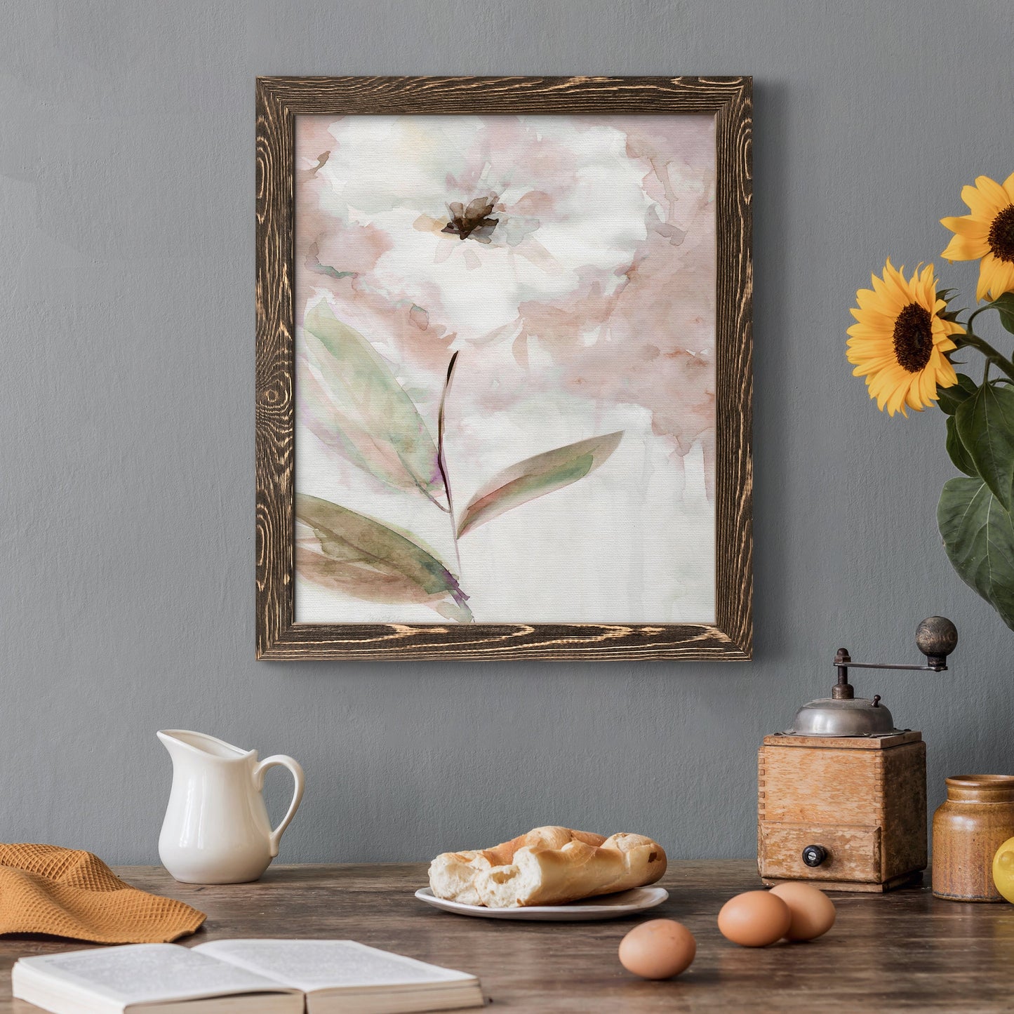 Summer Bloom I - Barnwood Framed Canvas Print