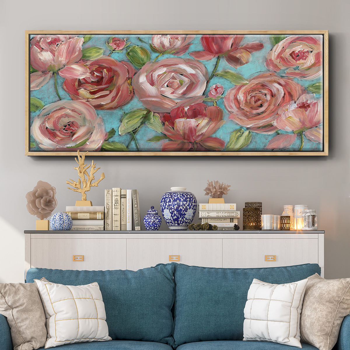 Peaches and Cream - Floater Framed Canvas Print