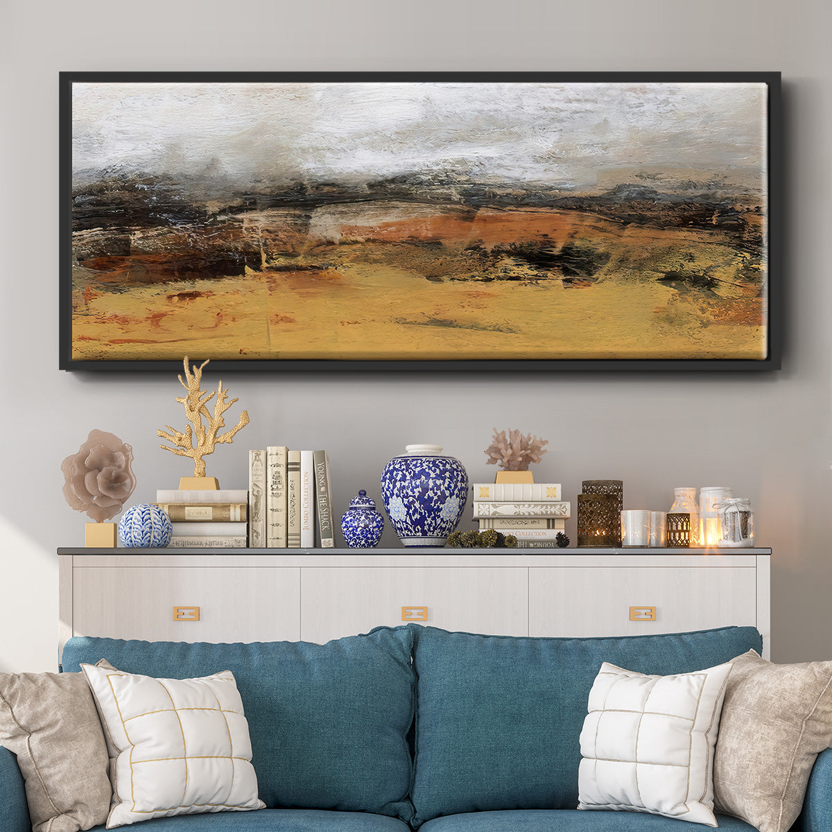 Bridges Ochre IV  - Floater Framed Canvas Print