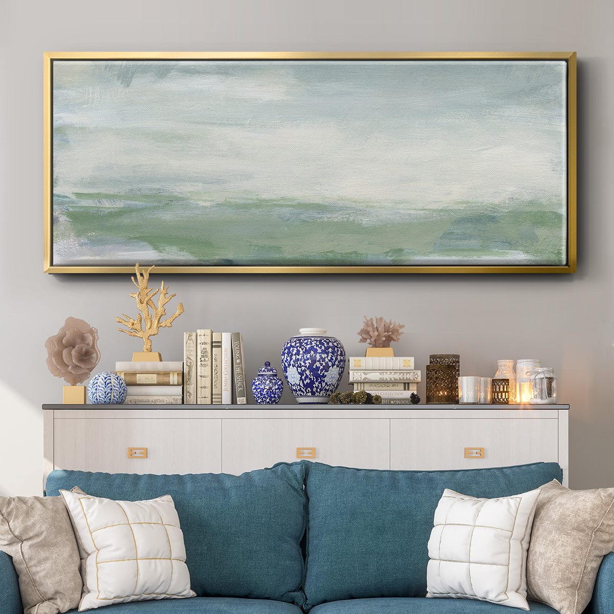 Coastal I - Floater Framed Canvas Print