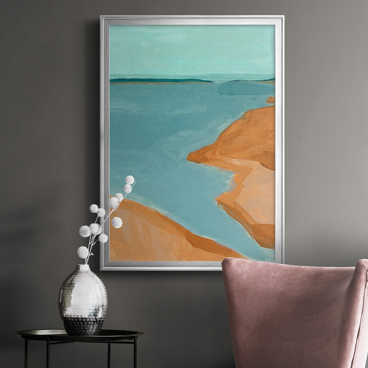 Out on the Sandbar I - Modern Framed Canvas Print