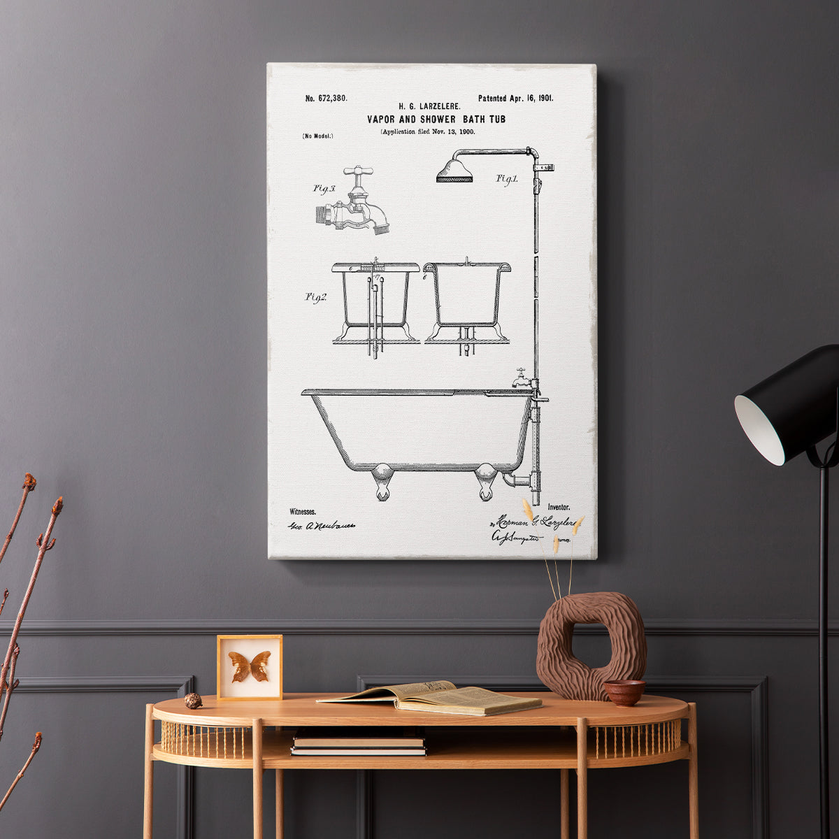 Vintage Bath II - Canvas Art Print