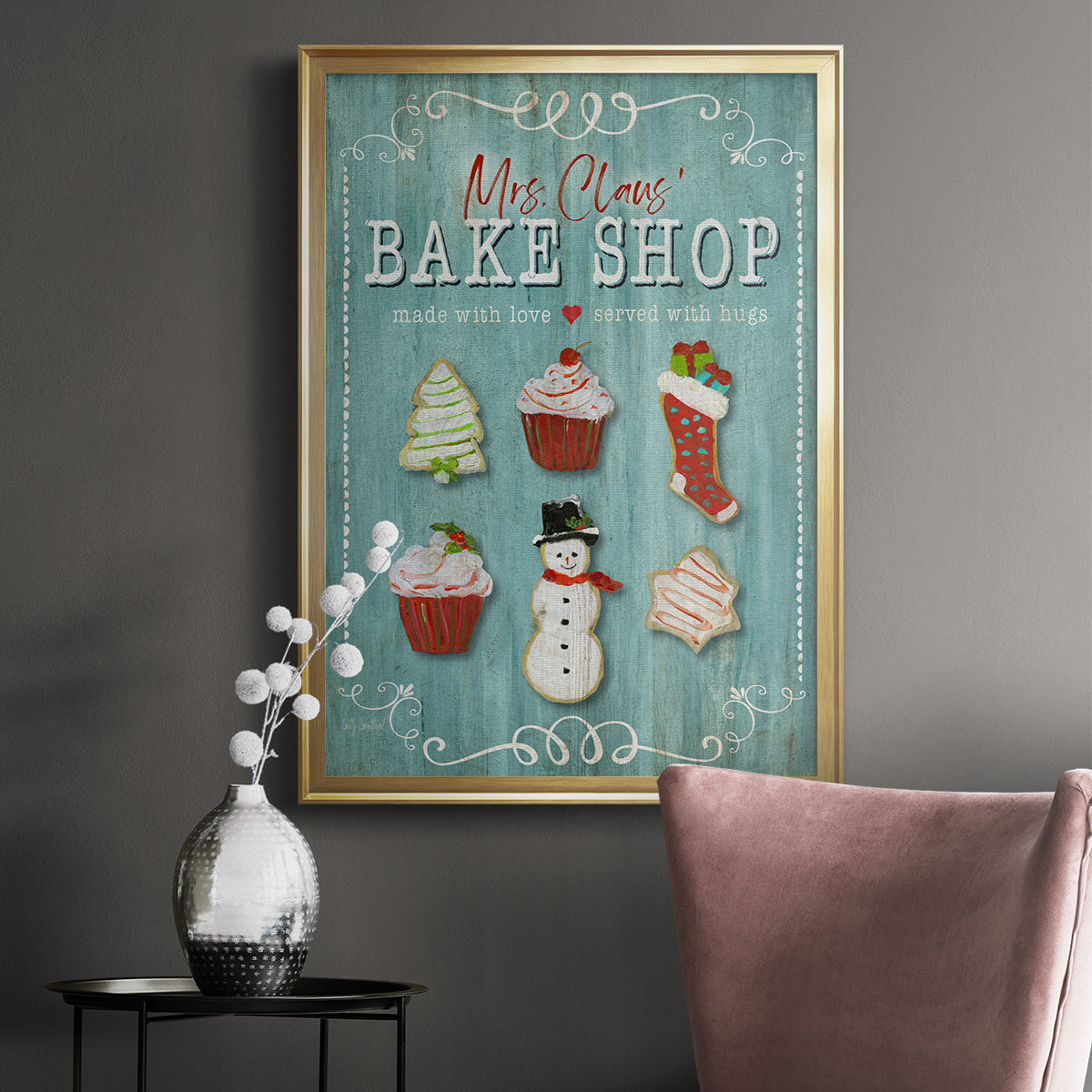 Mrs. Claus Bake Shop - Modern Framed Canvas Print