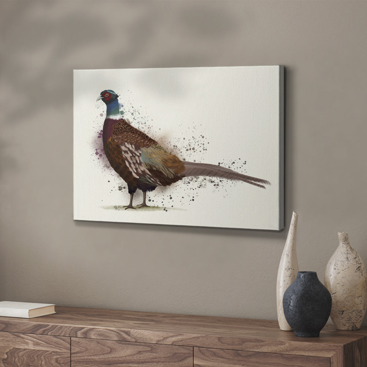Pheasant Splash 1 - Canvas Art Print
