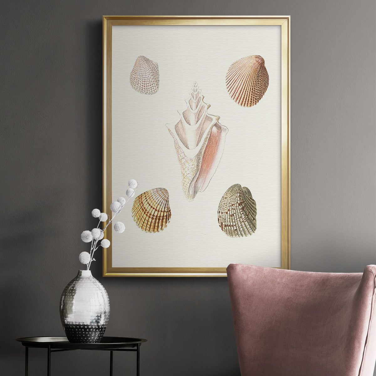 Pastel Knorr Shells IX - Modern Framed Canvas Print