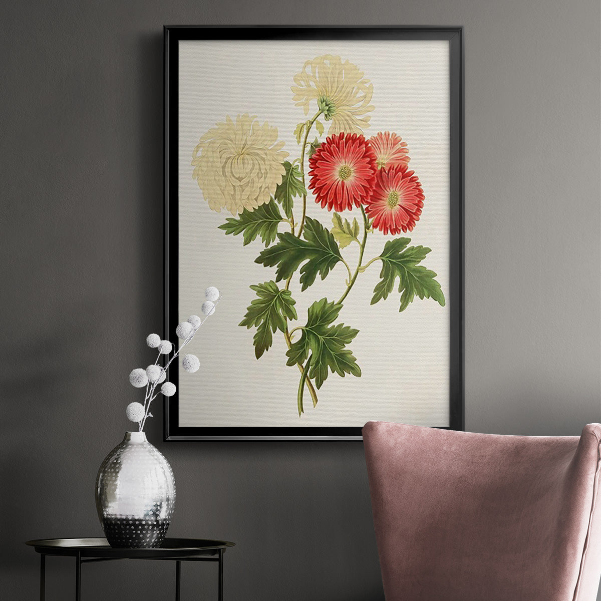 Flowers of the Seasons I - Modern Framed Canvas Print