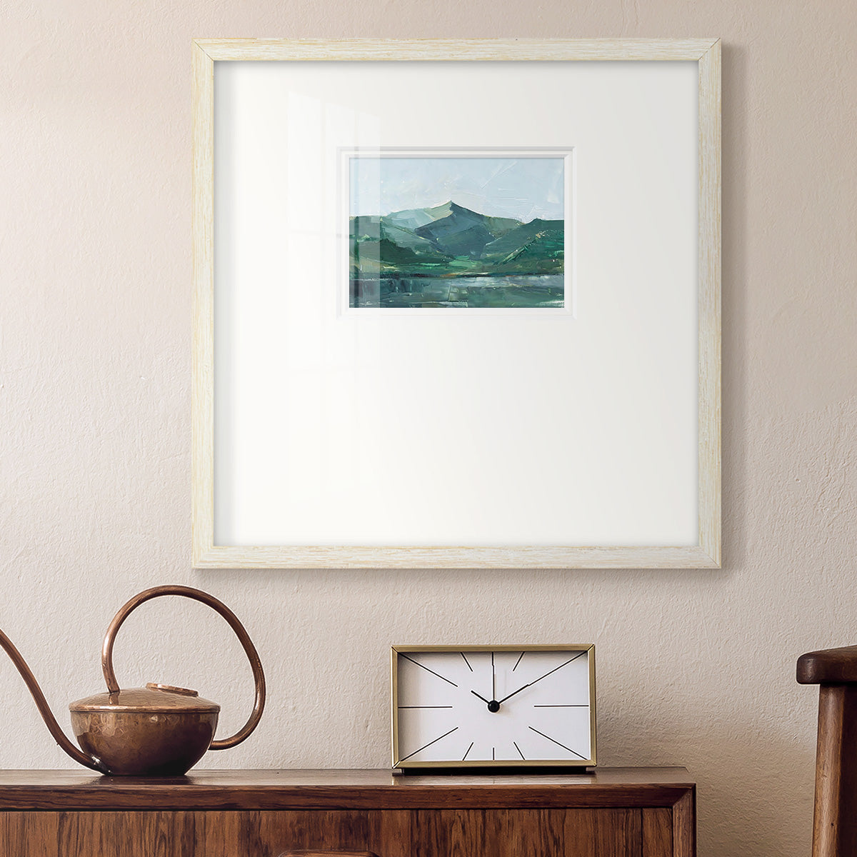 Green Grey Mountains I Premium Framed Print Double Matboard