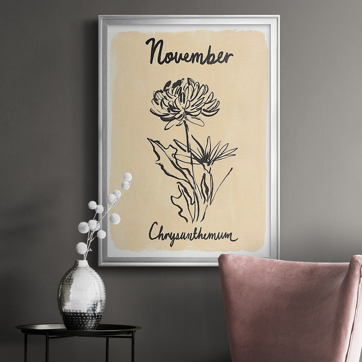 Birth Month XI - Modern Framed Canvas Print