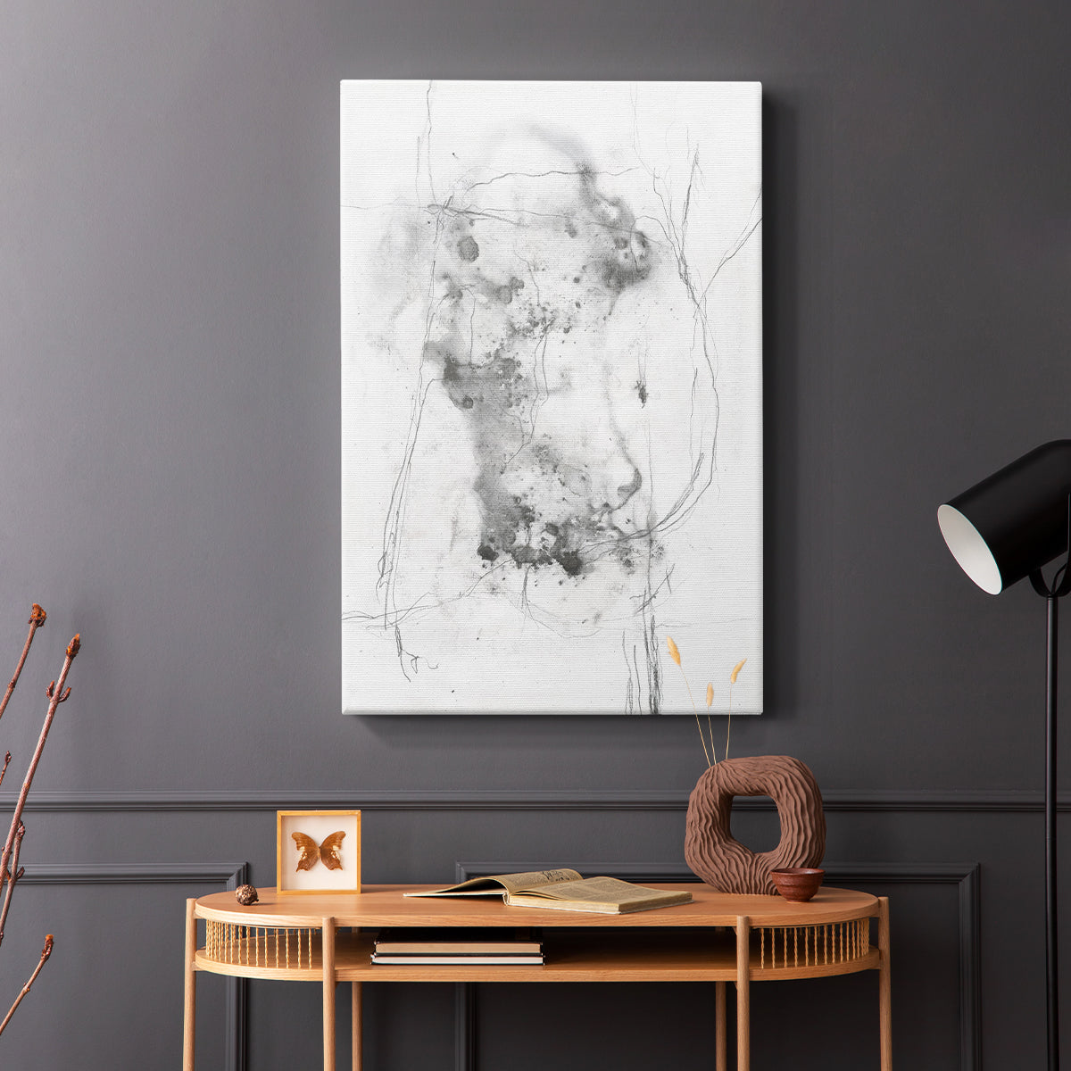 Graphite Abstract IV - Canvas Art Print