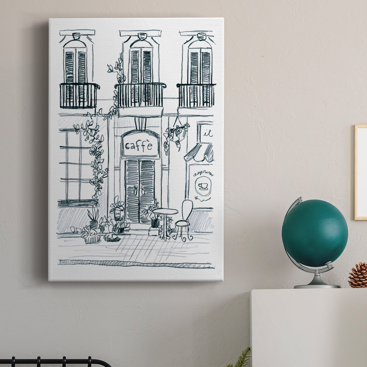 Italian Street Sketch III Premium Gallery Wrapped Canvas - Ready to Hang