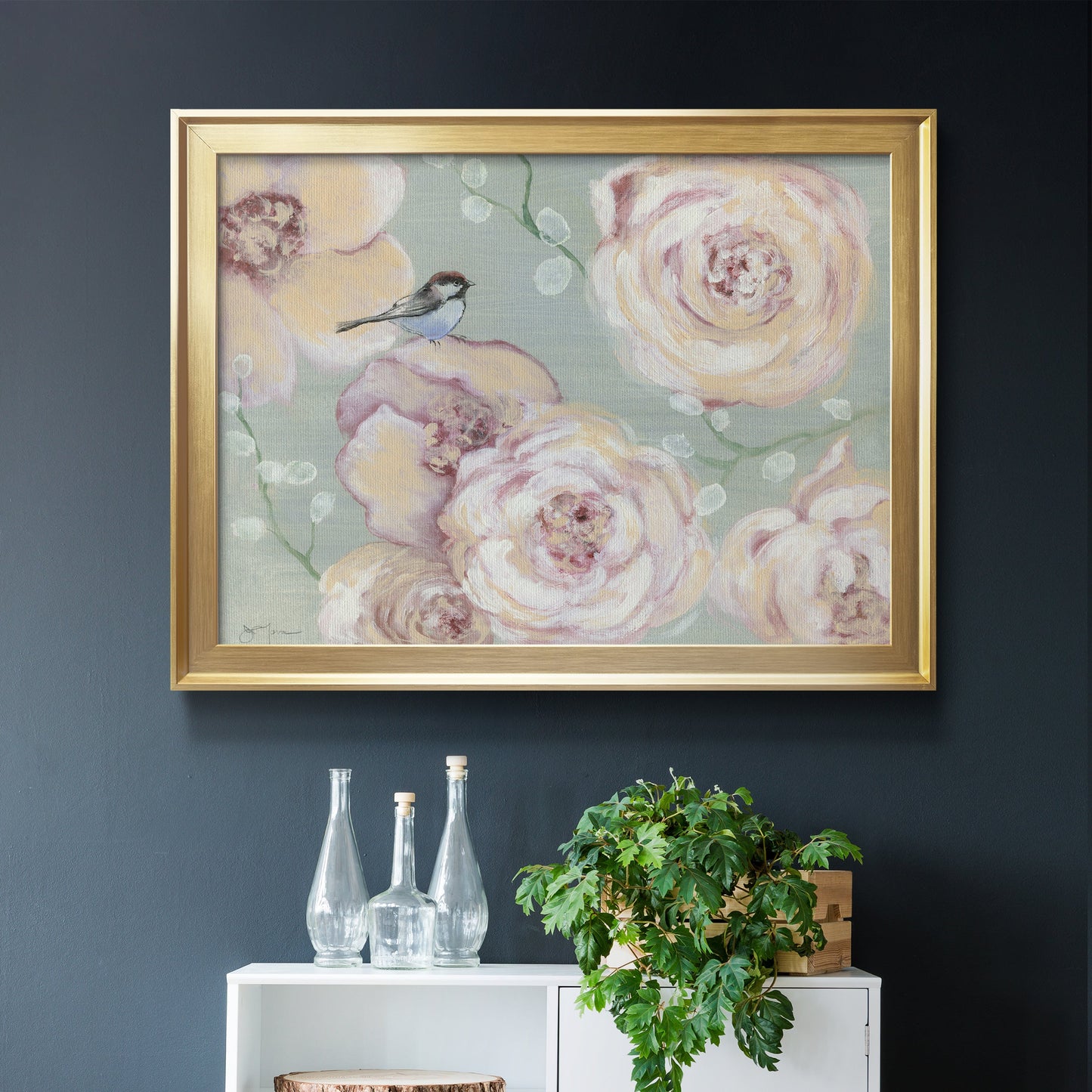 Blush Melody - Modern Framed Canvas Print