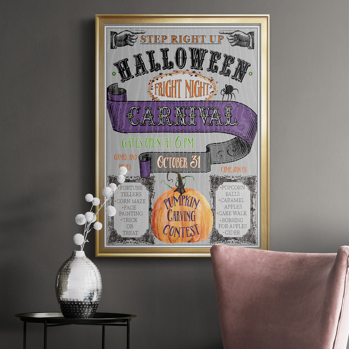 Carnival Sign - Modern Framed Canvas Print