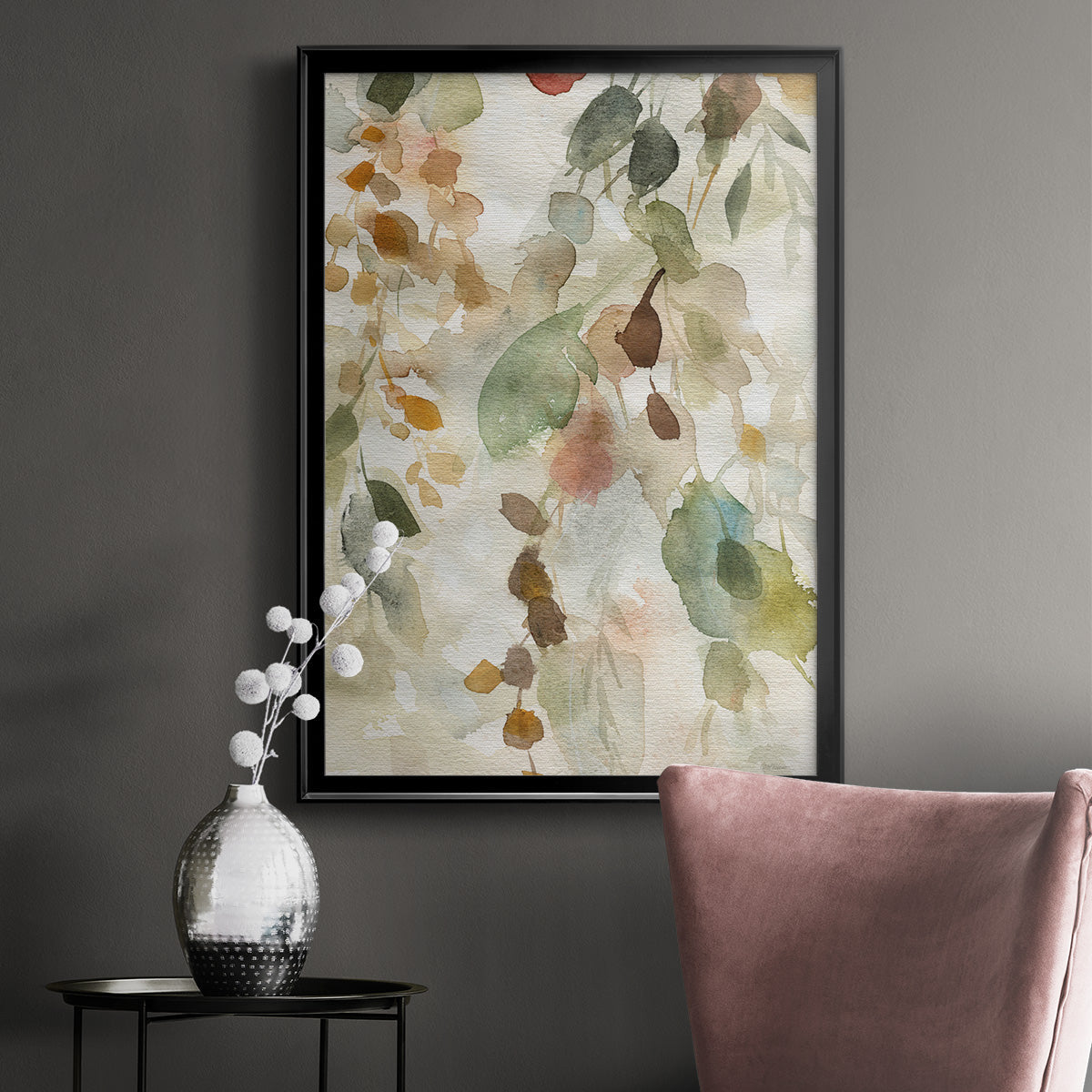 Cascading Nature I - Modern Framed Canvas Print