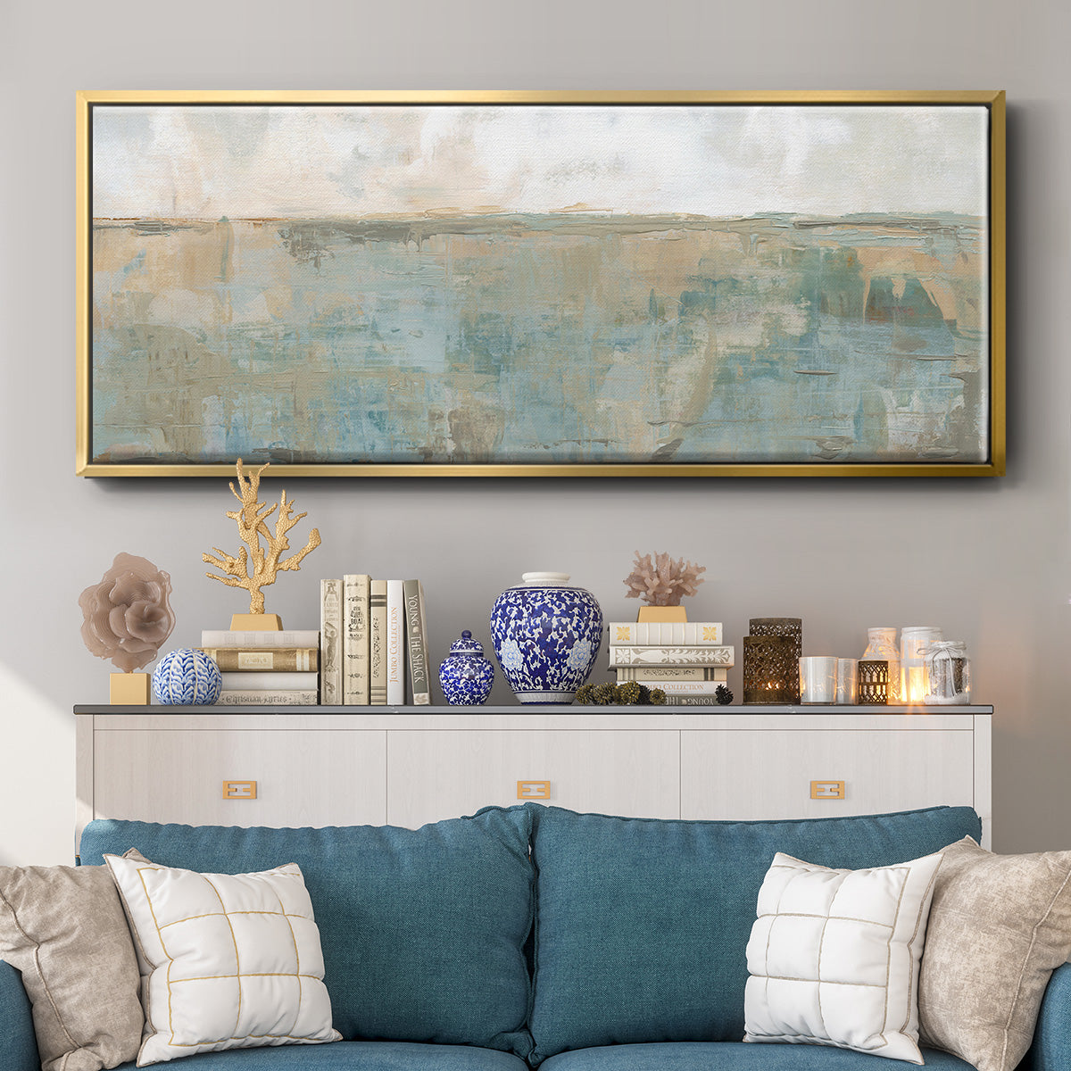 Distant Fields - Floater Framed Canvas Print