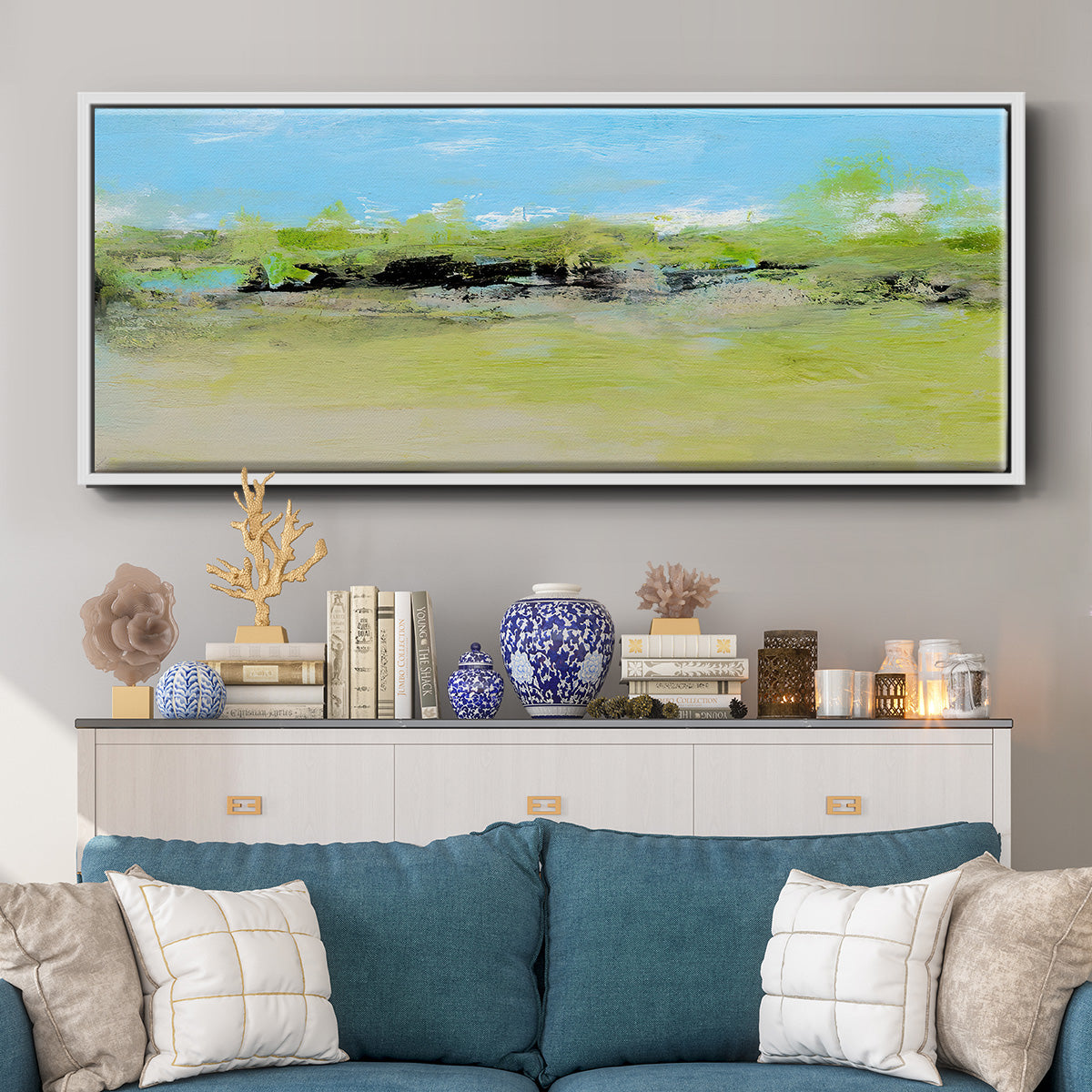 From the Terrace I - Floater Framed Canvas Print