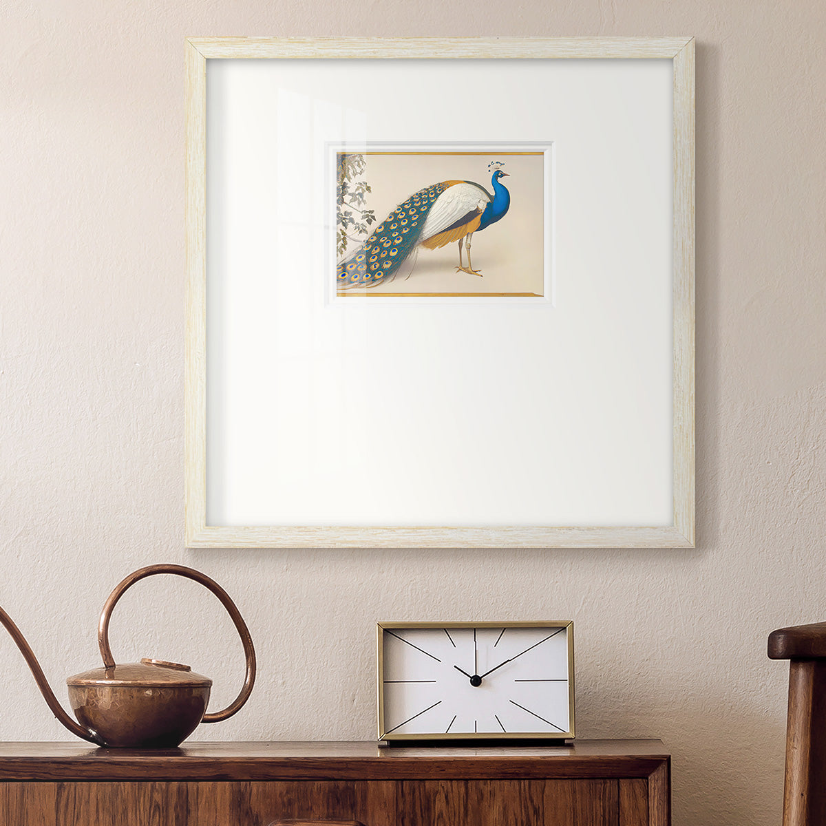 Golden Peacock III Premium Framed Print Double Matboard