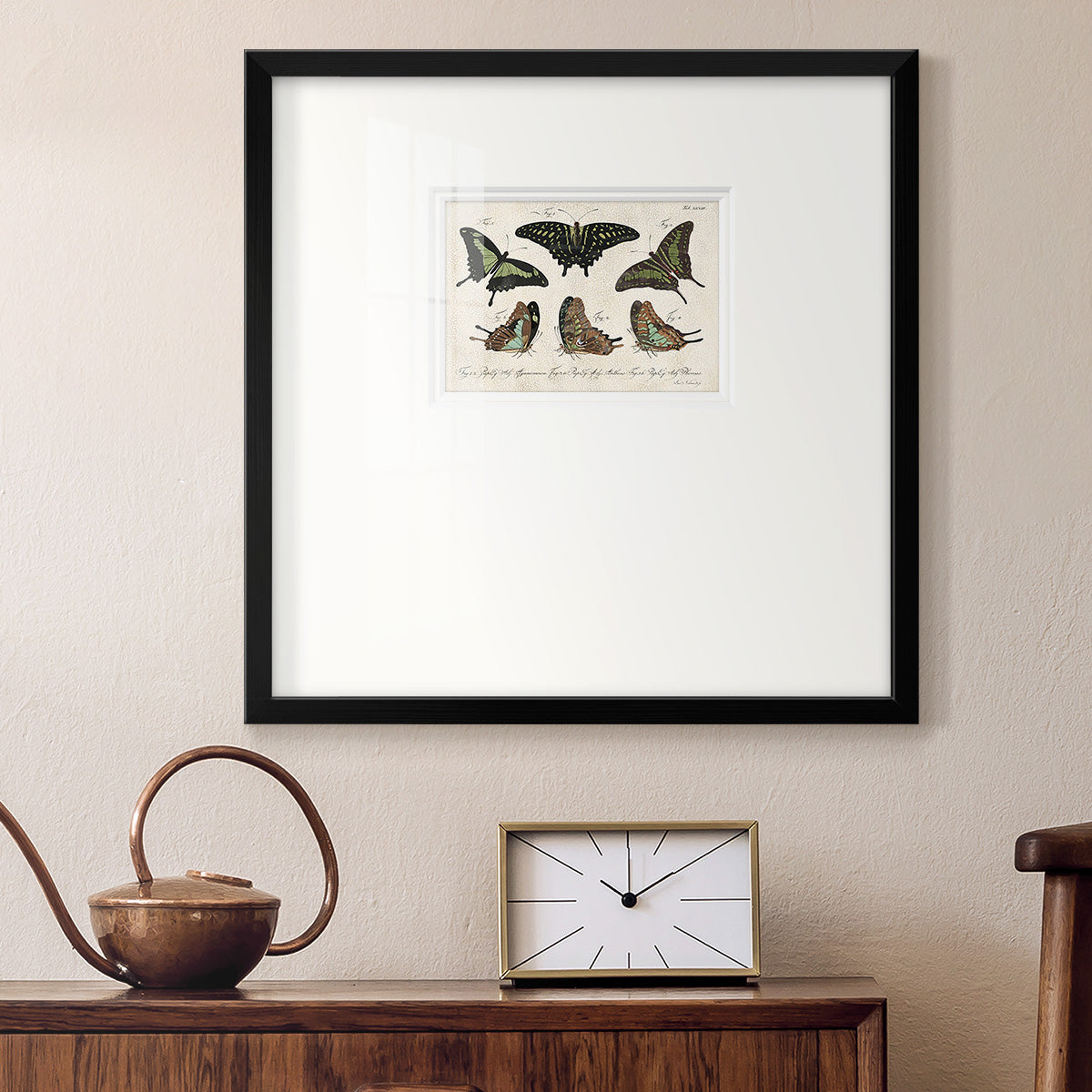 Crackled Butterflies II Premium Framed Print Double Matboard