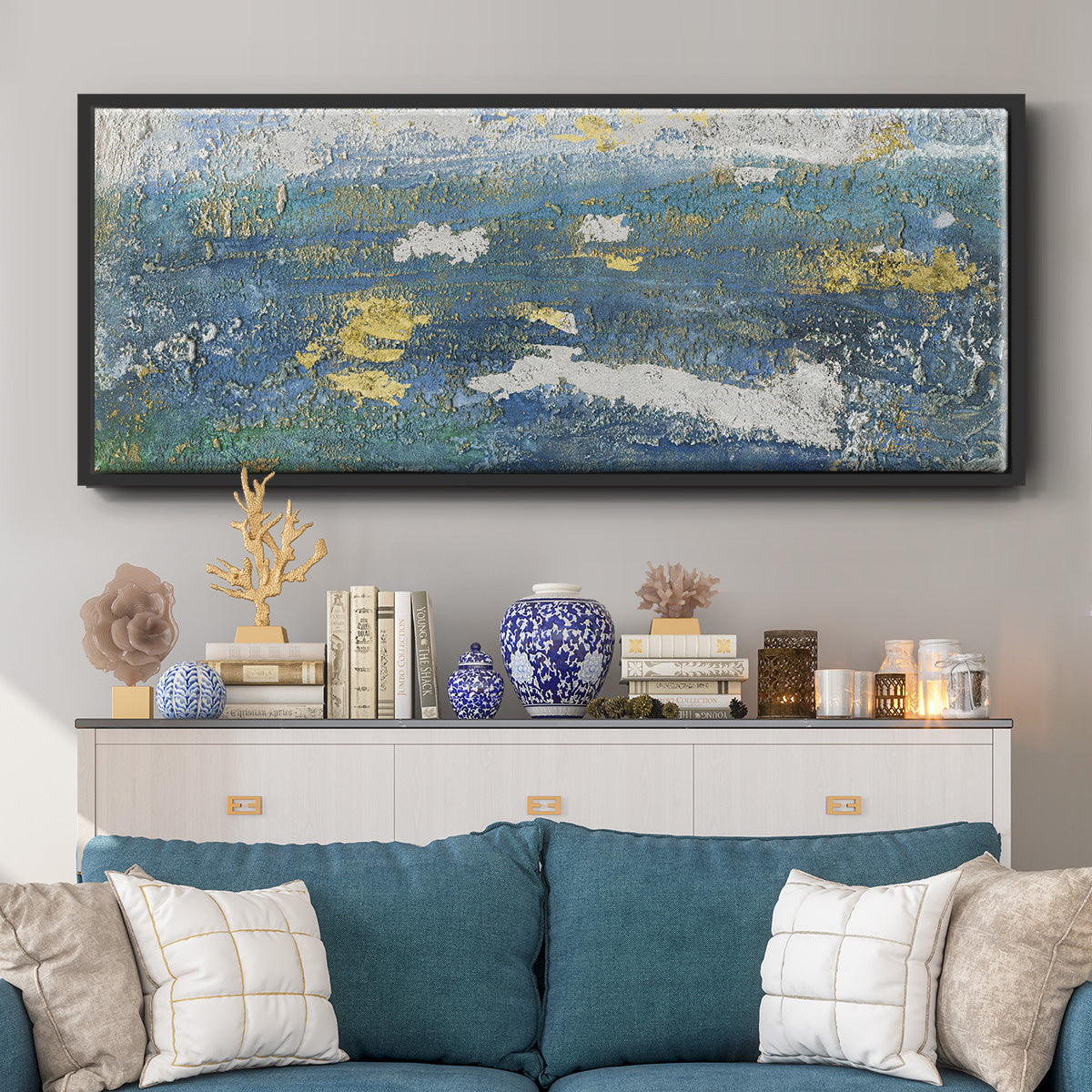 Sparkling Sea II - Floater Framed Canvas Print