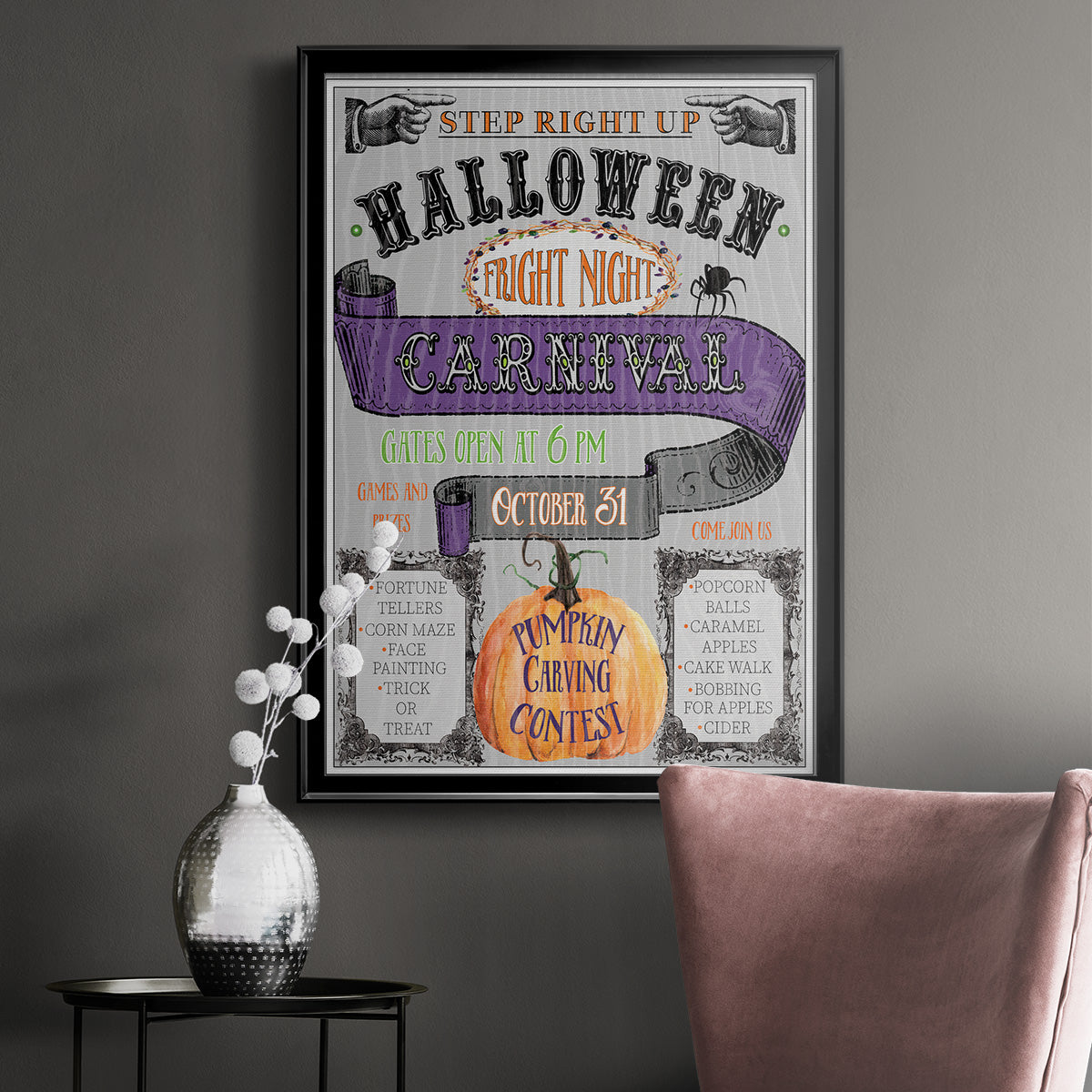 Carnival Sign - Modern Framed Canvas Print