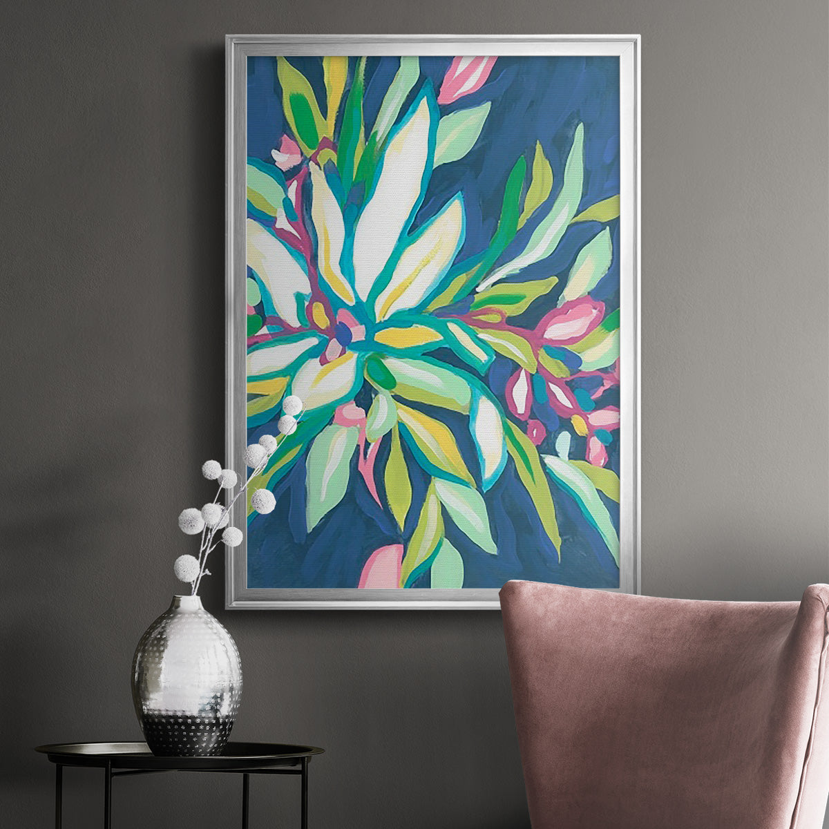 Blue Tropics I - Modern Framed Canvas Print