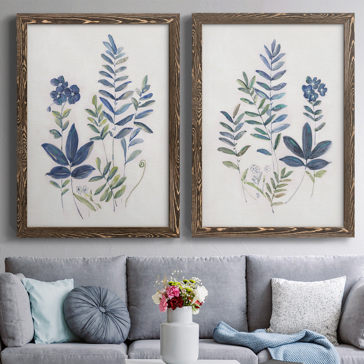 Fern Study I   - Premium Framed Canvas 2 Piece Set - Ready to Hang