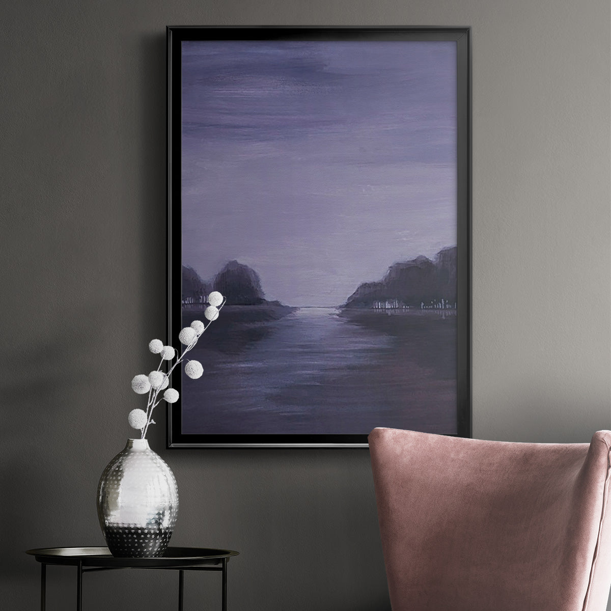 Amethyst Moonlight II - Modern Framed Canvas Print