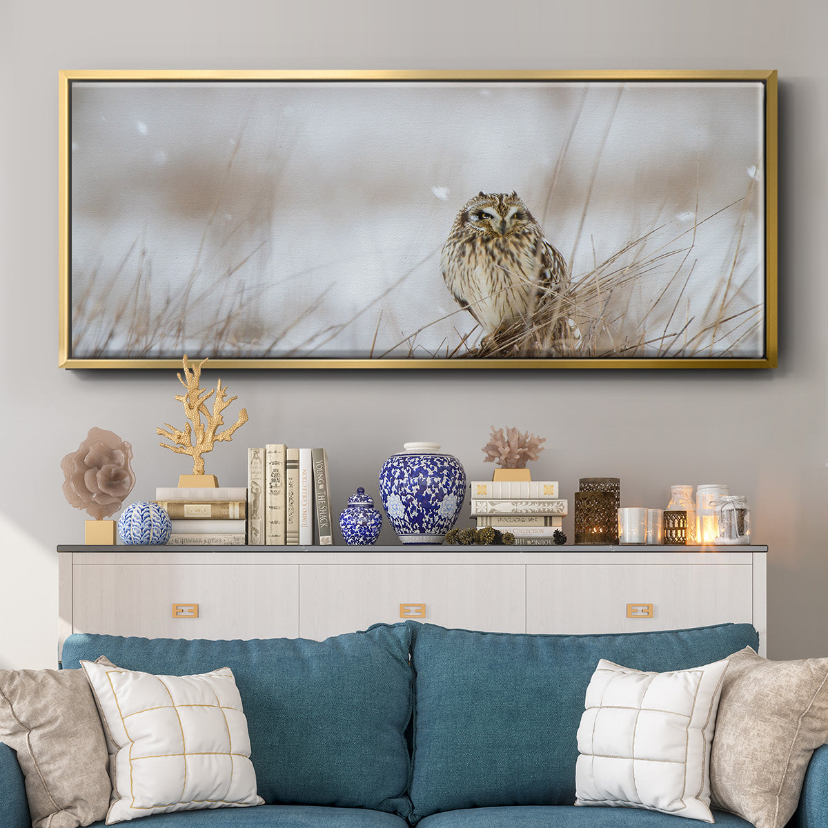 Prairie Winter - Floater Framed Canvas Print