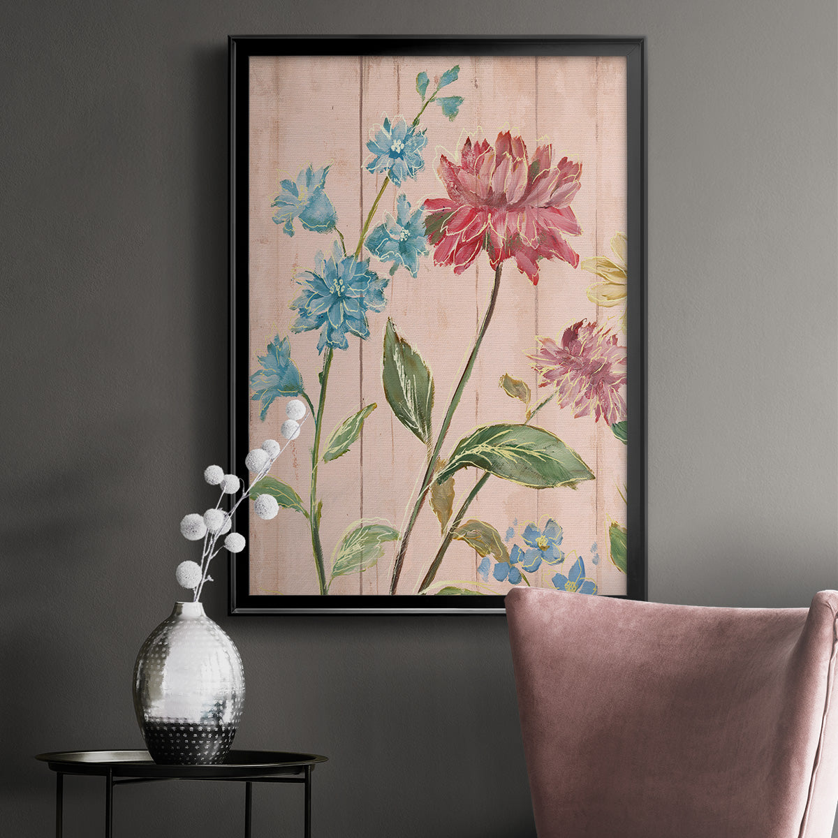 Wildflower Flutter I - Modern Framed Canvas Print